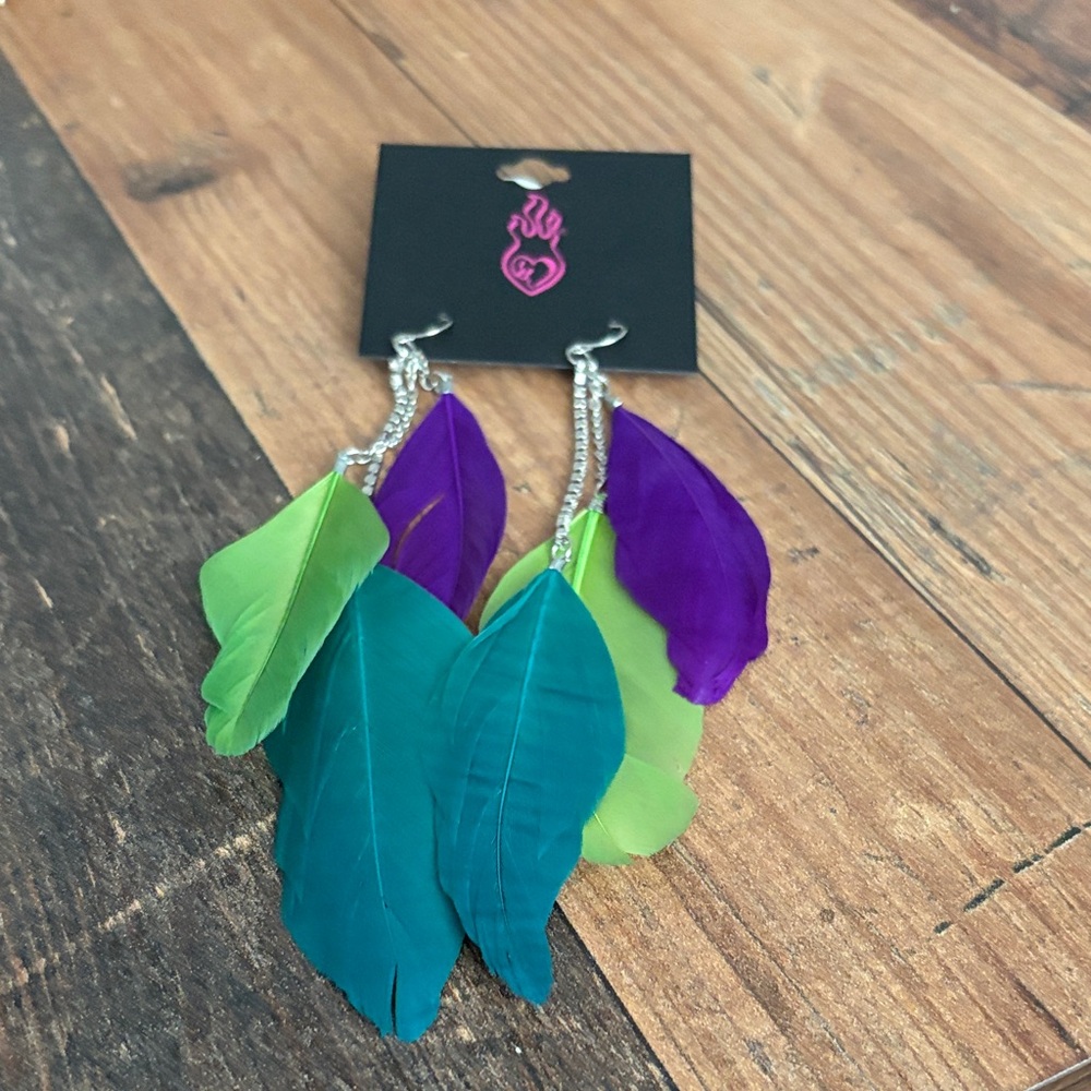 Torrid Colorful Feather Earrings